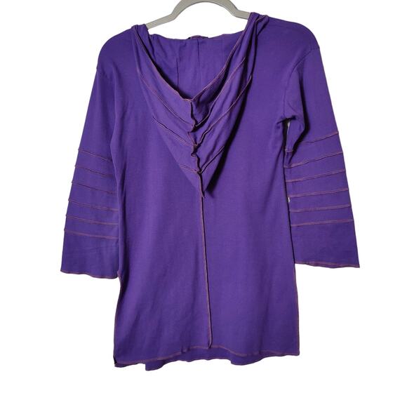 NWT Monkey Temple Himalayan Traditions Sz 4 (S) Purple Pointy Hooded Tunic Shirt - Picture 3 of 10